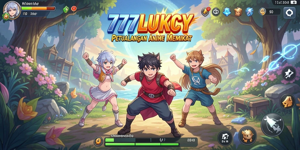 Tampilan gameplay seru dalam petualangan Anime 777LUKCY.