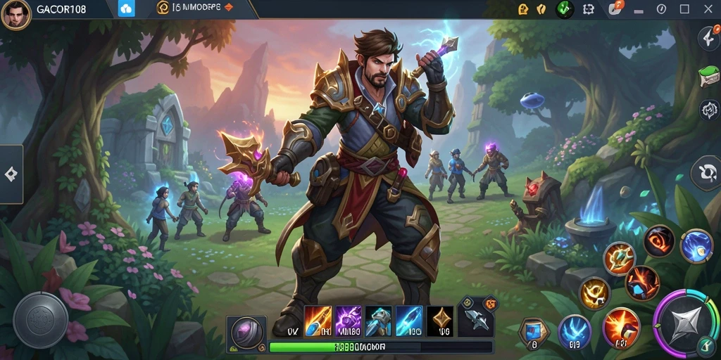 Tangkapan layar utama GACOR108 menunjukkan pertarungan seru dalam dunia MMORPG.