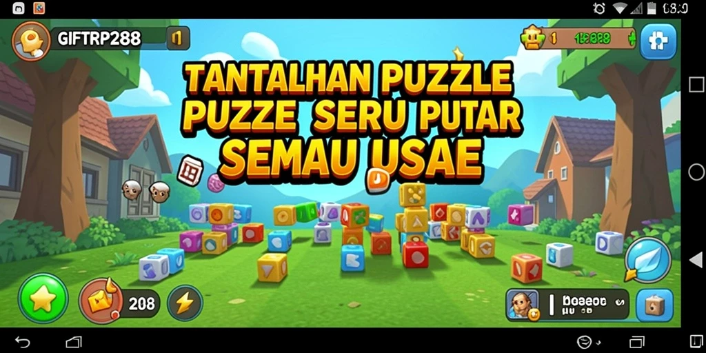 Screenshot utama GIFTRP288 menampilkan gameplay Puzzle yang seru.