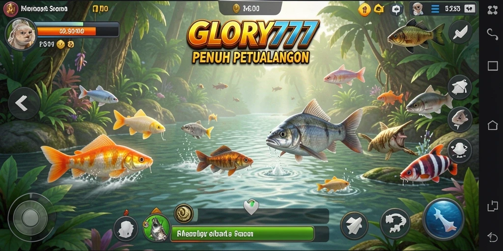 Tampilan menarik gameplay GLORY777 saat memancing di lautan.