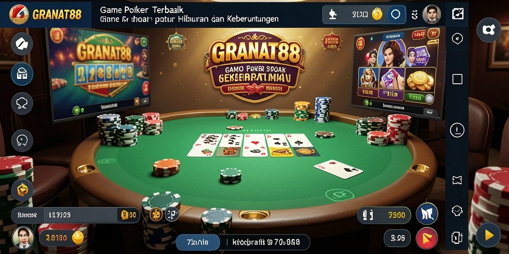 Tampilan gameplay Poker yang seru dan menegangkan di GRANAT88.
