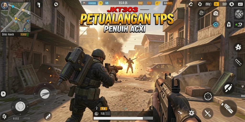 Tampilan gameplay menegangkan dalam JKT303 yang penuh aksi.