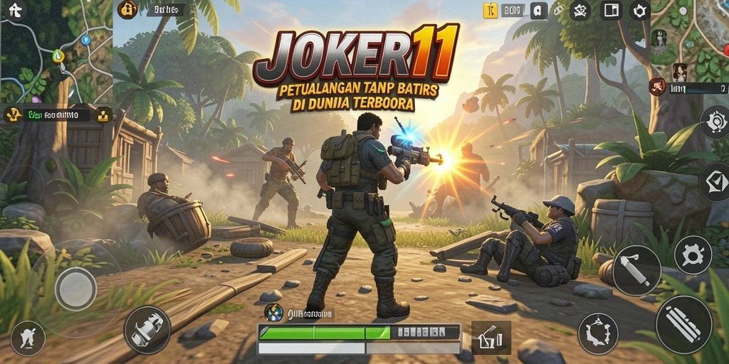 Tangkapan layar gameplay JOKER11 yang menampilkan petualangan di dunia terbuka.