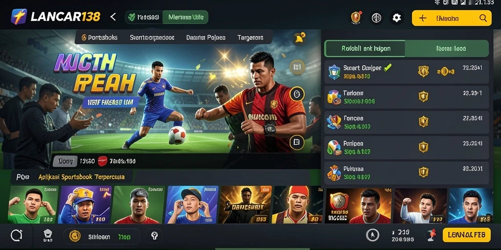 Tampilan gameplay <strong>LANCAR138</strong> saat memasang taruhan olahraga secara langsung.
