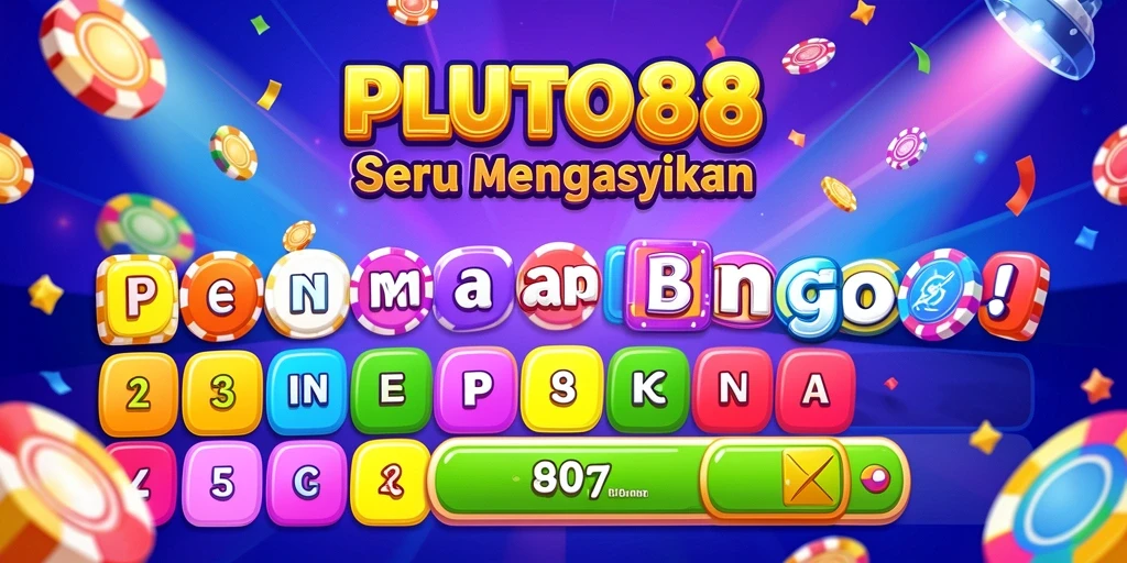 Screenshot utama PLUTO88 menampilkan gameplay Bingo yang seru dan interaktif.