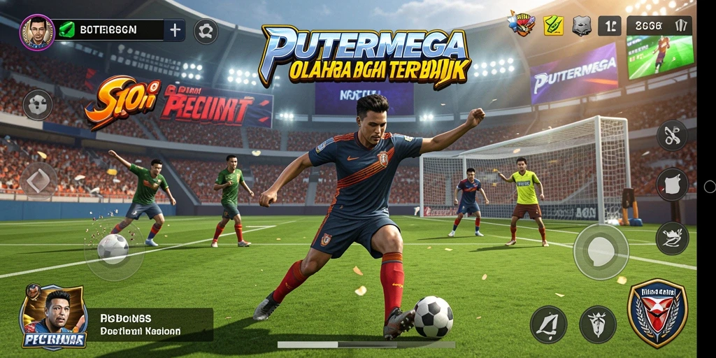 Screenshot gameplay PUTERMEGA menampilkan aksi olahraga yang seru.