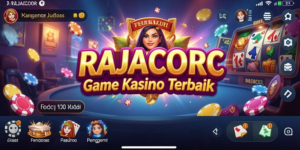 Tampilan gameplay kasino yang menegangkan di RAJACORC.
