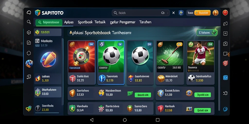 Screenshot SAPITOTO menampilkan fitur taruhan olahraga yang menarik.