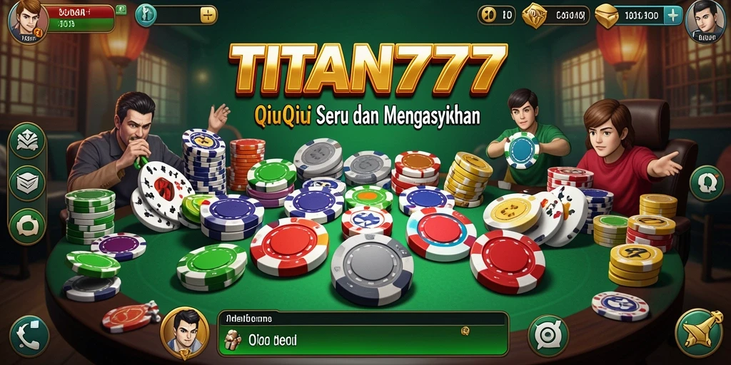 Tampilan menarik dari gameplay QiuQiu di TITAN777.
