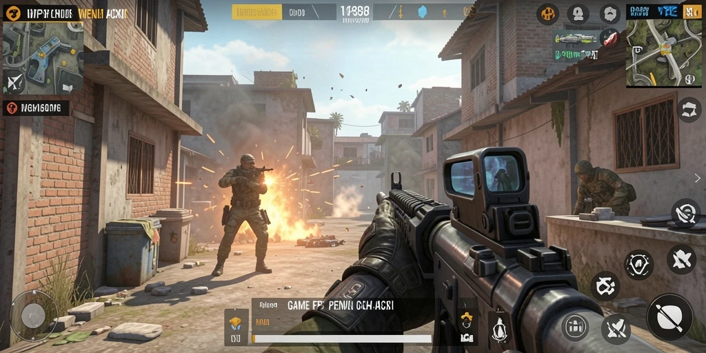 Tampilan gameplay WP888 menampilkan aksi tembak-menembak yang seru.